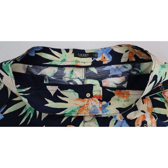 Lauren Ralph Lauren 637675 Women's Plus Sz 18 Navy Floral Shantung Shorts $145 - Picture 4 of 7
